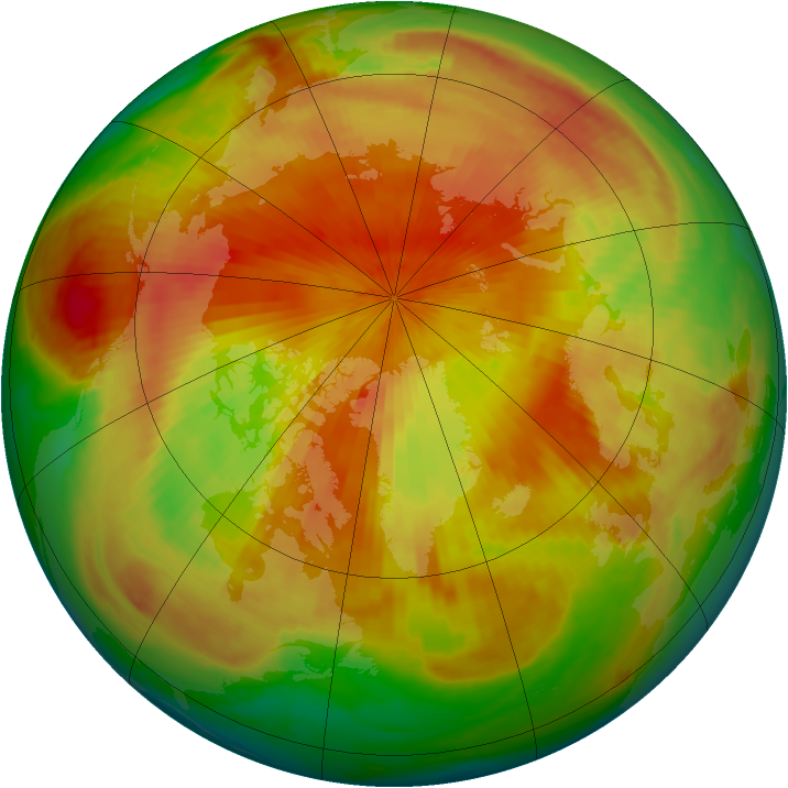 Arctic ozone map for 20 April 1998